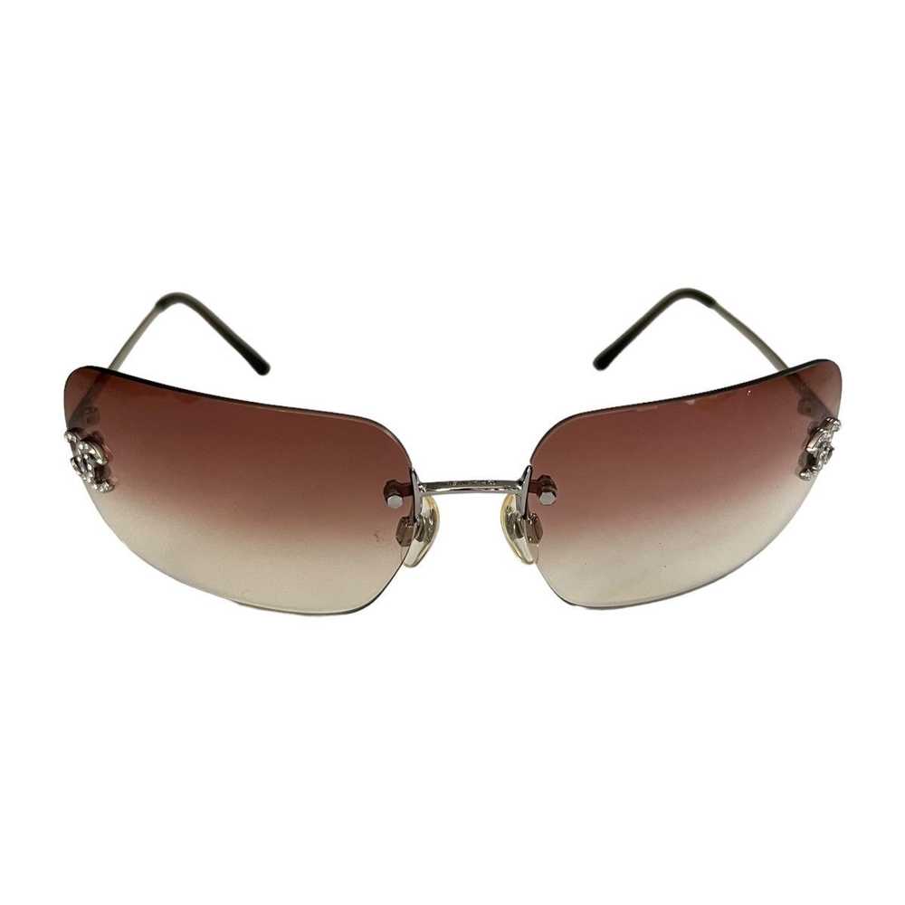 Chanel Chanel CC Rhinestone Rimless Sunglasses - image 2