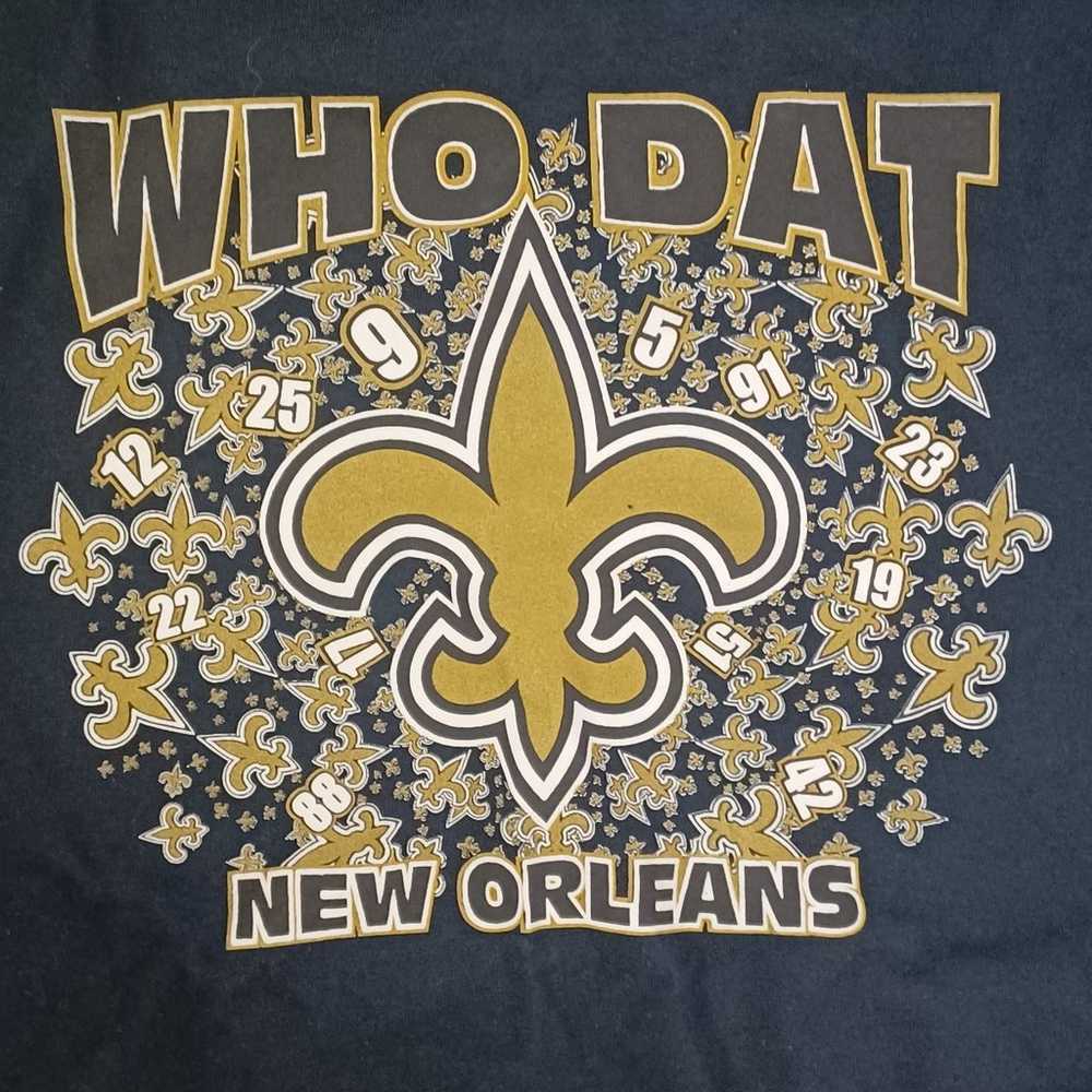VINTAGE New Orleans Saints Who Dat T Shirt Size XL - image 2