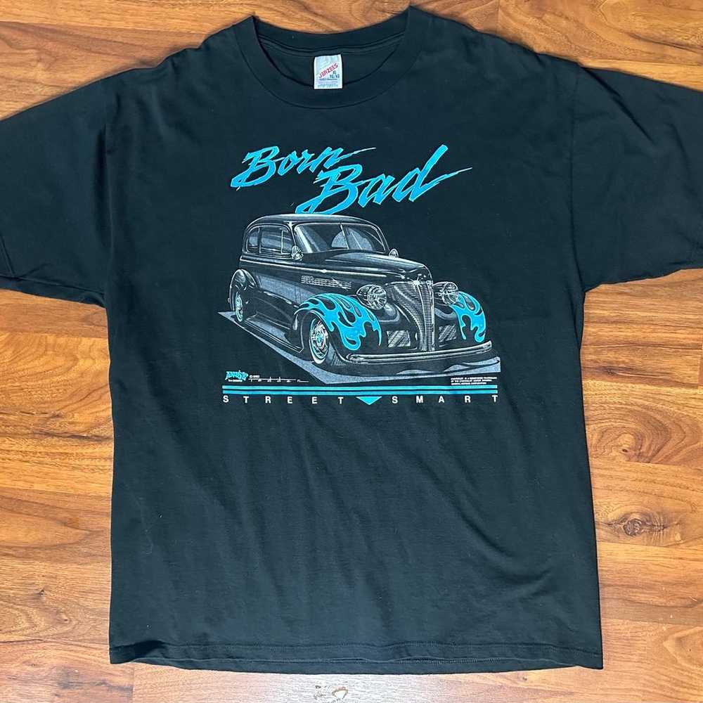 Vintage Chevrolet Shirt Hot Rod Car Show Born Bad… - image 1