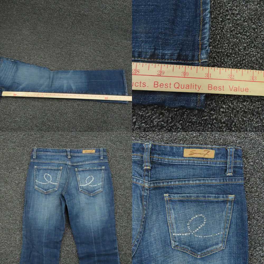 Vintage Seven7 Jeans Womens 28 Blue Flare Cut Reg… - image 4