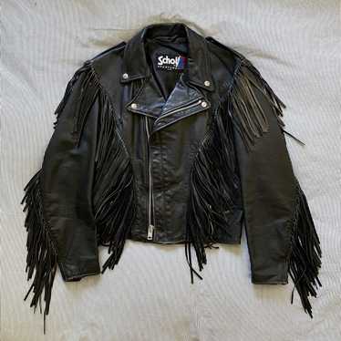 Schott Vintage Schott NYC fringed motorcycle jack… - image 1