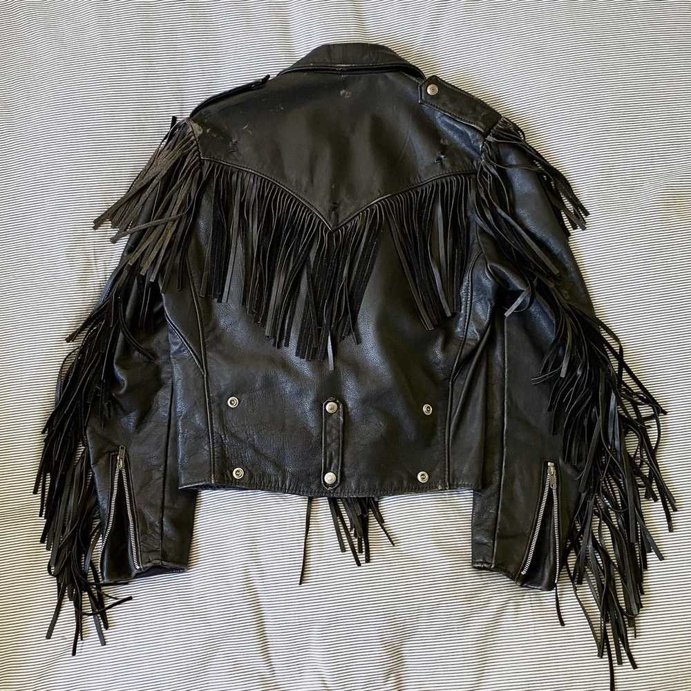 Schott Vintage Schott NYC fringed motorcycle jack… - image 2