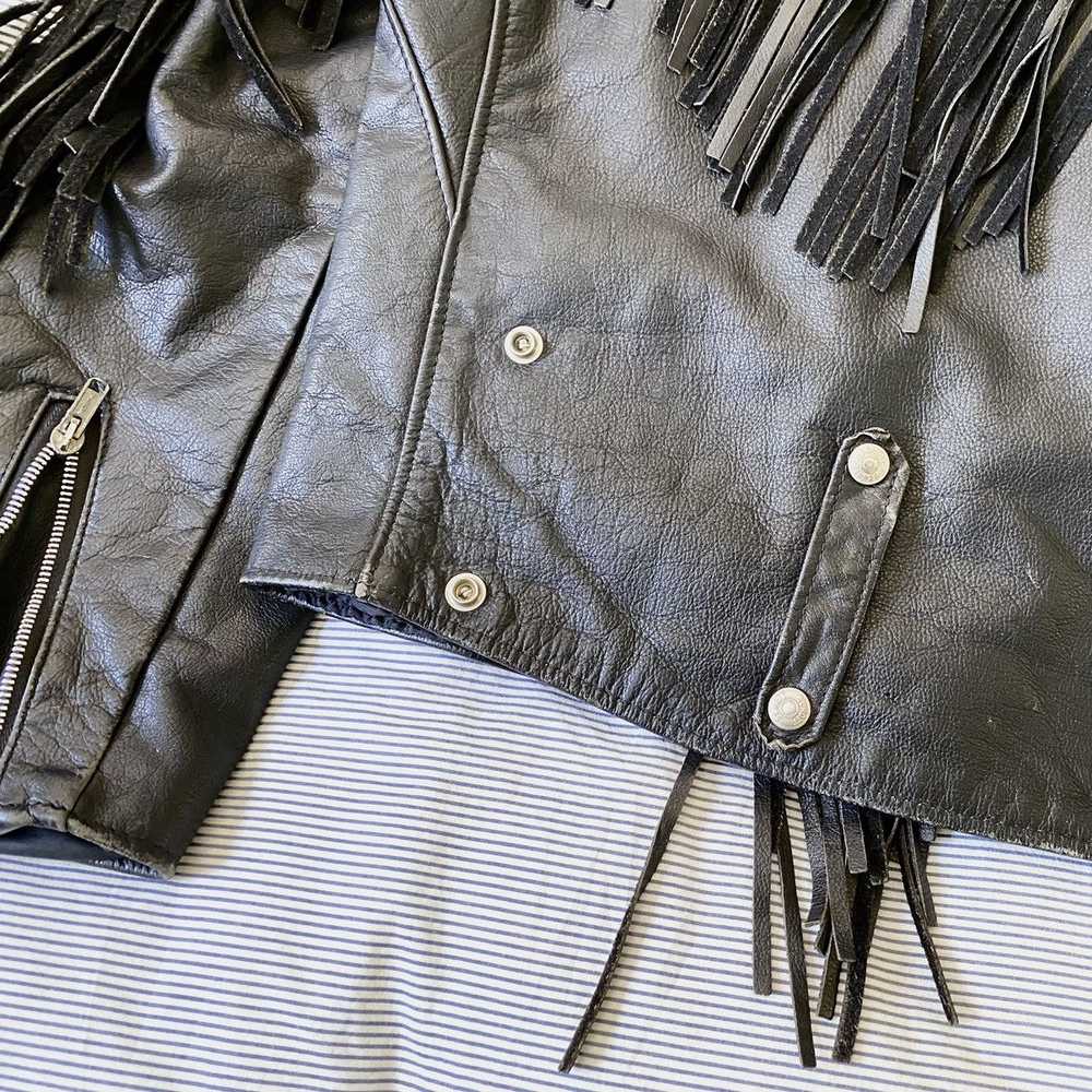 Schott Vintage Schott NYC fringed motorcycle jack… - image 5