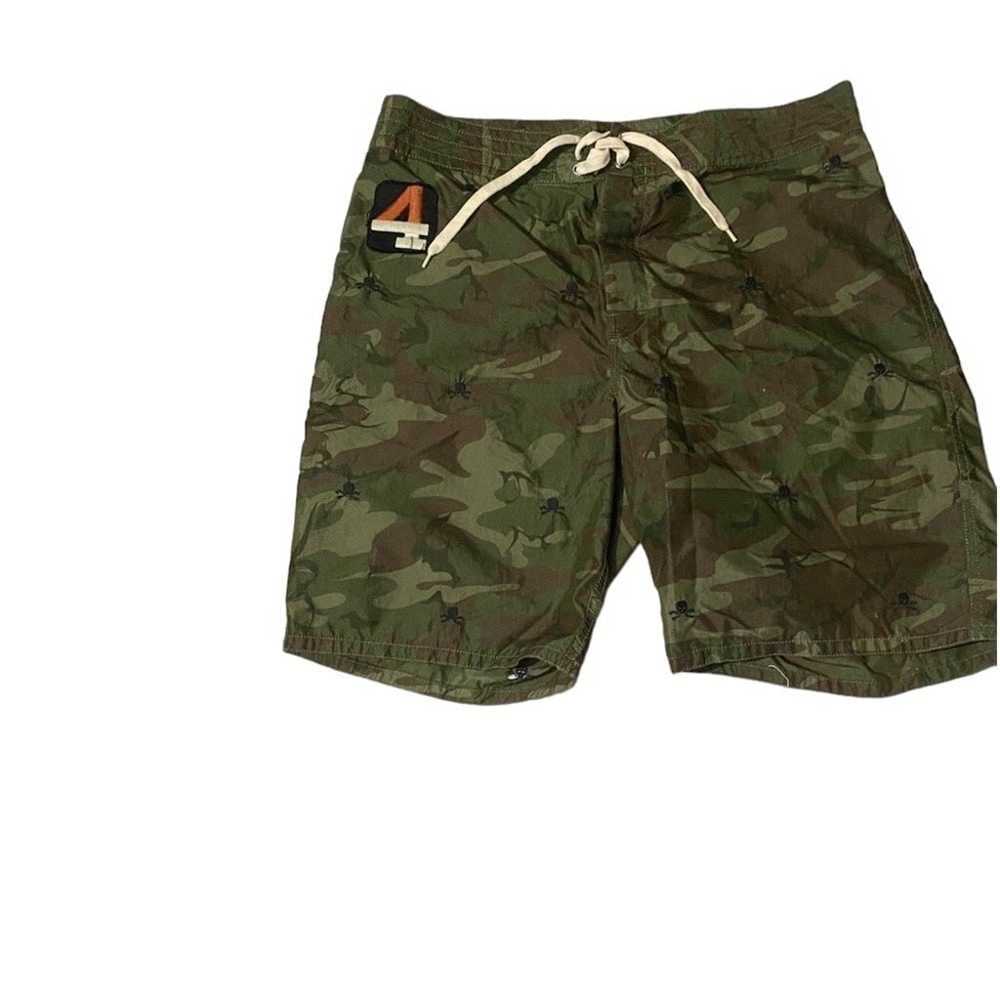 vintage ralph lauren rugby crossbones camo shorts… - image 3