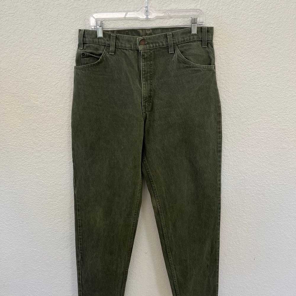 Vintage Levi's 550 Jeans Size 34x32 Moss Green Re… - image 1