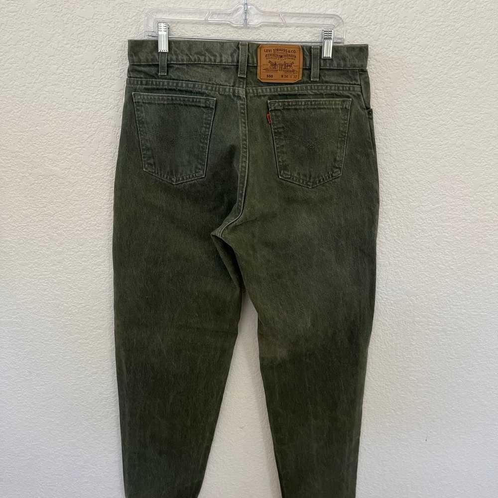 Vintage Levi's 550 Jeans Size 34x32 Moss Green Re… - image 2