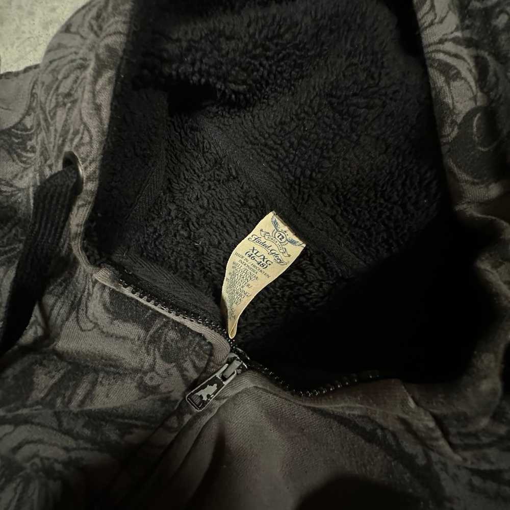 Rare y2k Faded Glory skull AOP hoodie - image 5