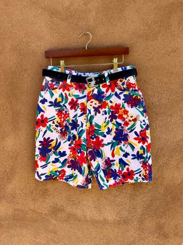 1980's Sasson Floral Shorts - image 1