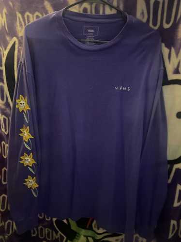 Vans Purple Longsleeve SunflowerSkull Tshirt