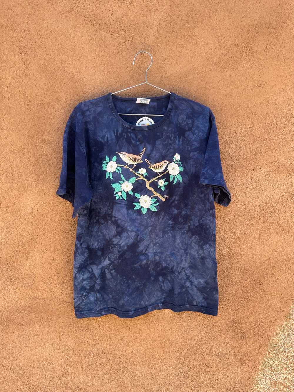 1997 Blue Tie Dye Bird T-shirt - image 1