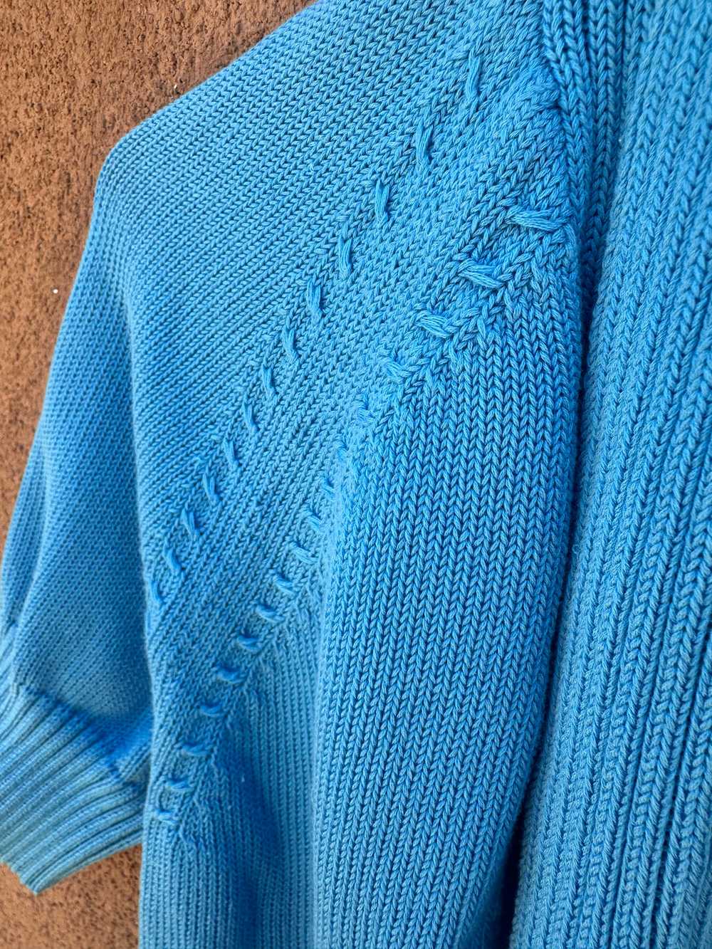 Cropped Blue Talbots Cotton Cardigan - image 2