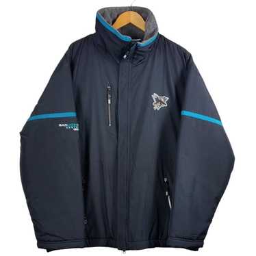 Vintage 90s NHL San Jose Sharks Windbreaker Puffe… - image 1