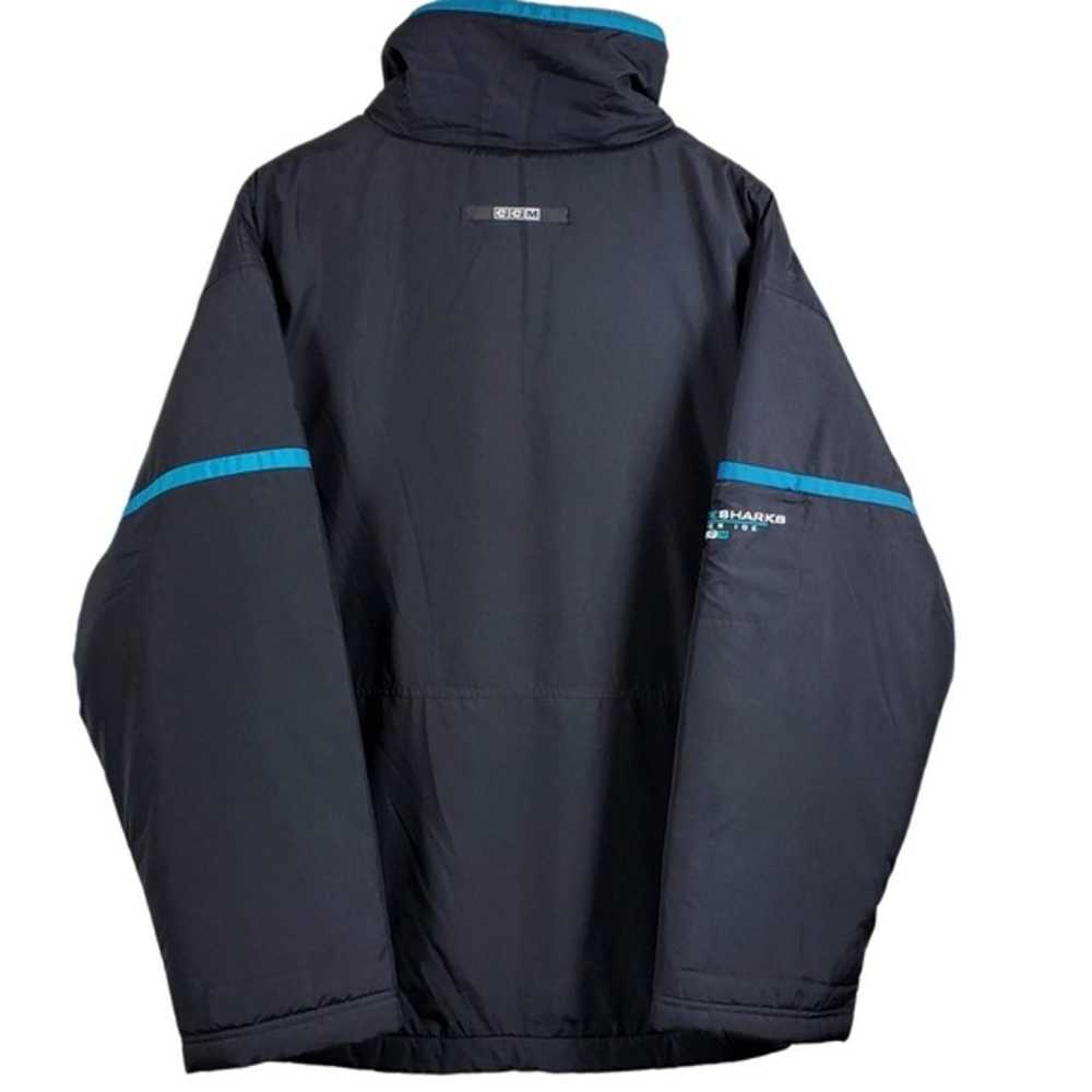 Vintage 90s NHL San Jose Sharks Windbreaker Puffe… - image 2