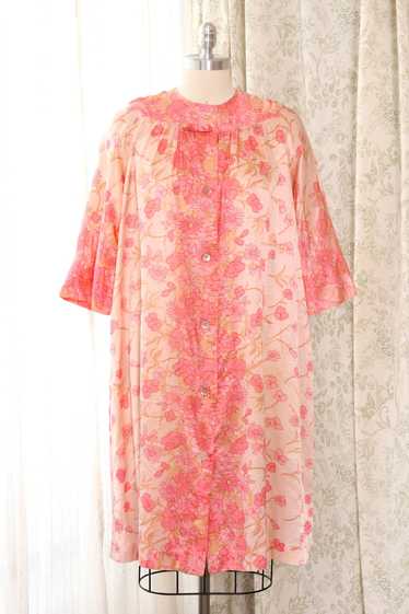 Cherry Blossom Satin Duster Dress M/L - image 1