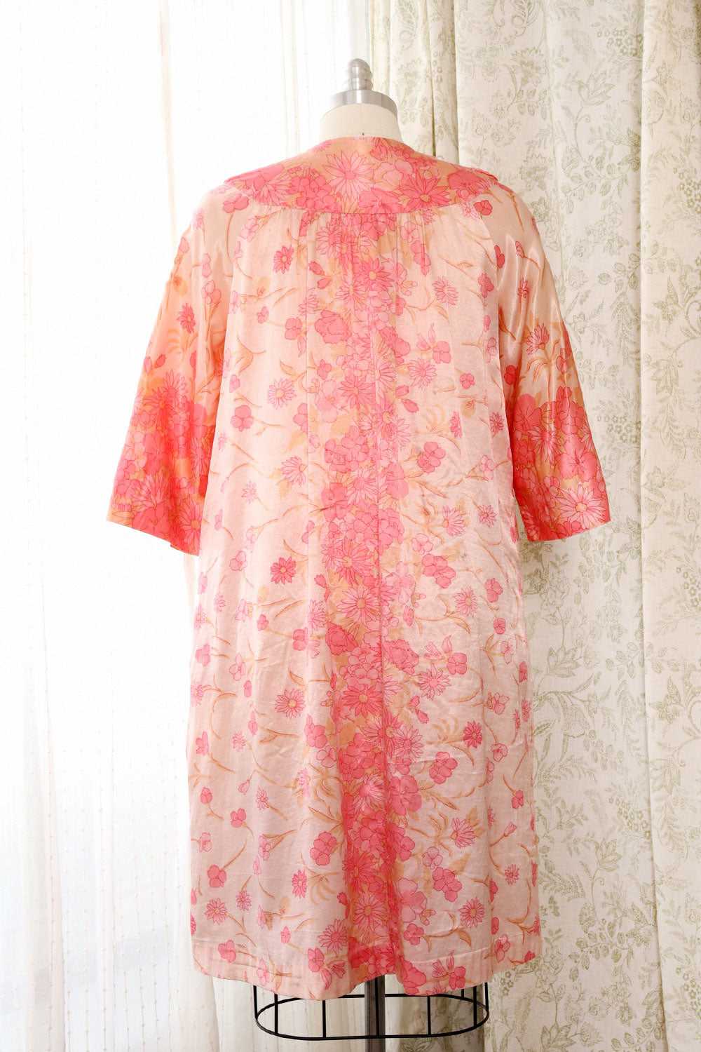 Cherry Blossom Satin Duster Dress M/L - image 3