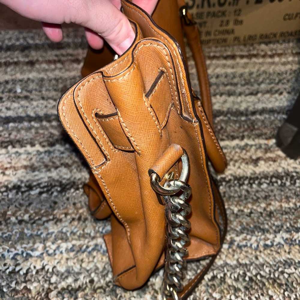Michael Kors lock handbag brown leather - image 2