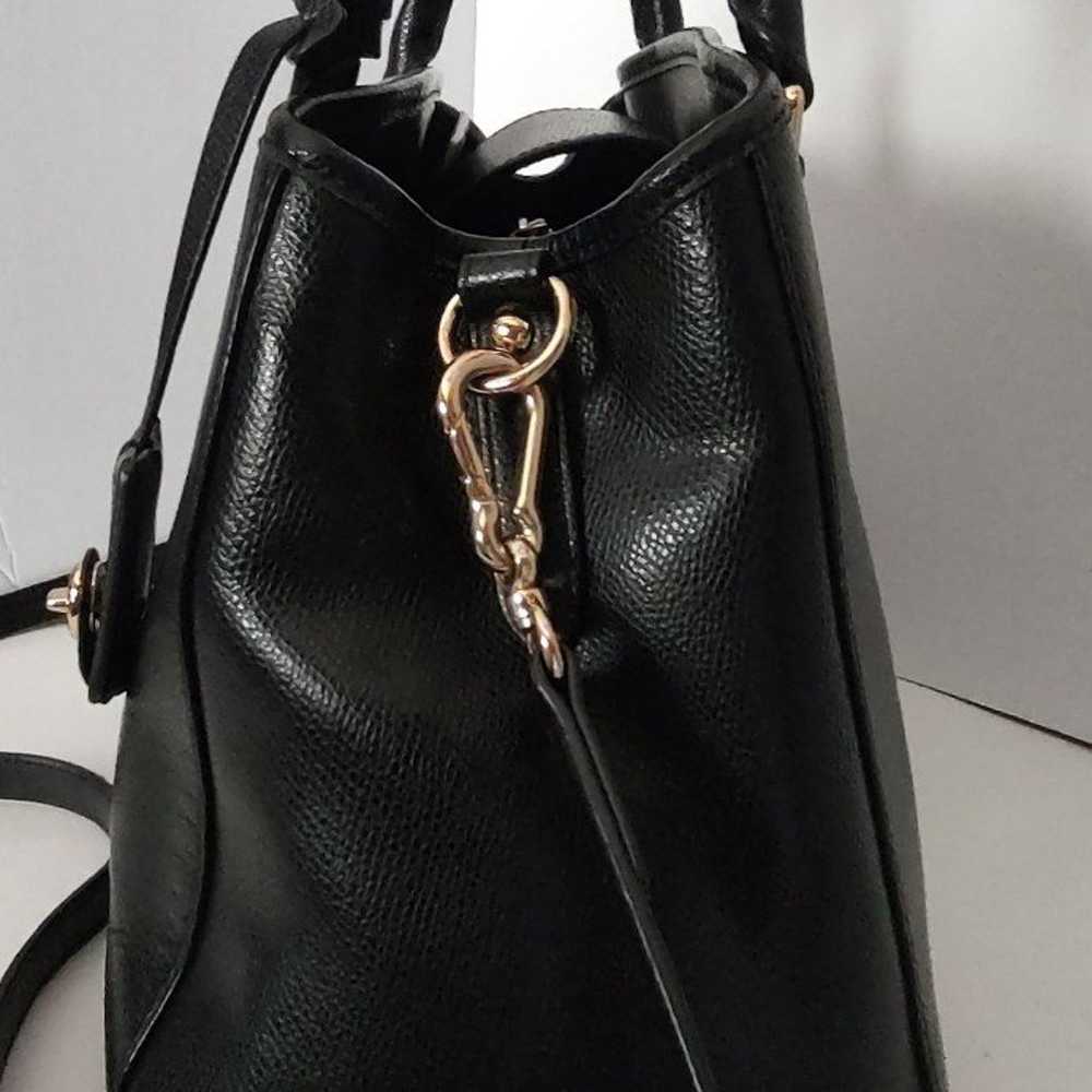 Coach Black/Gold Leather Purse with Shoulder/Cros… - image 5