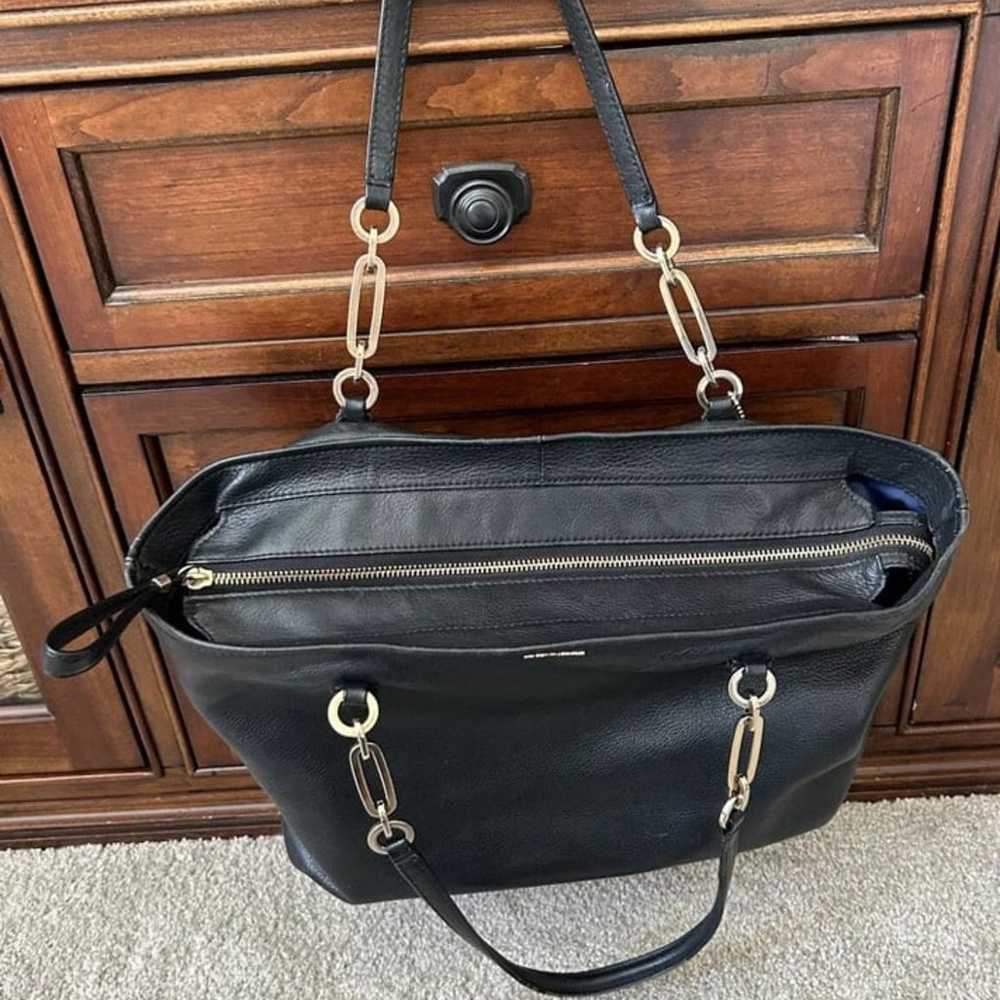 Coach black leather tote bag purse - image 5