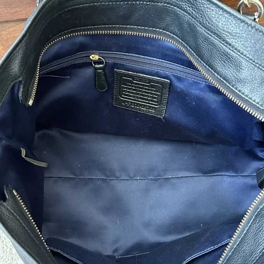 Coach black leather tote bag purse - image 6