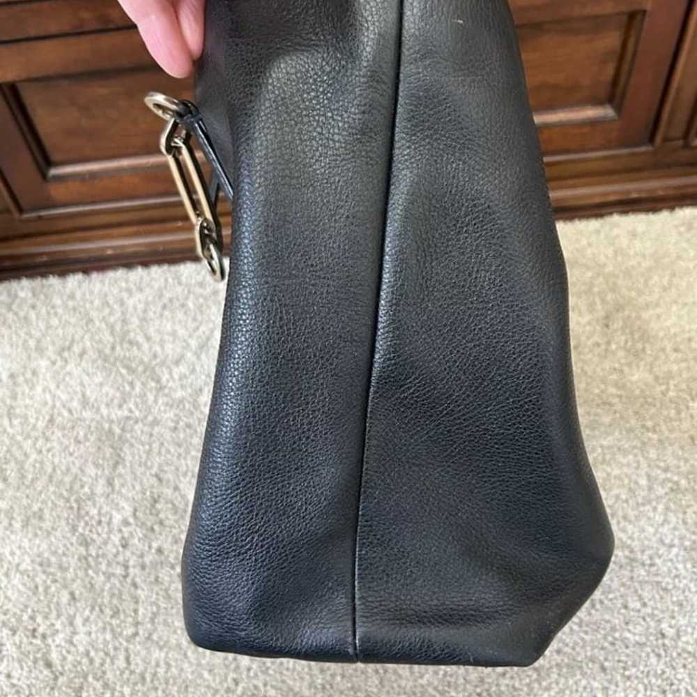 Coach black leather tote bag purse - image 9