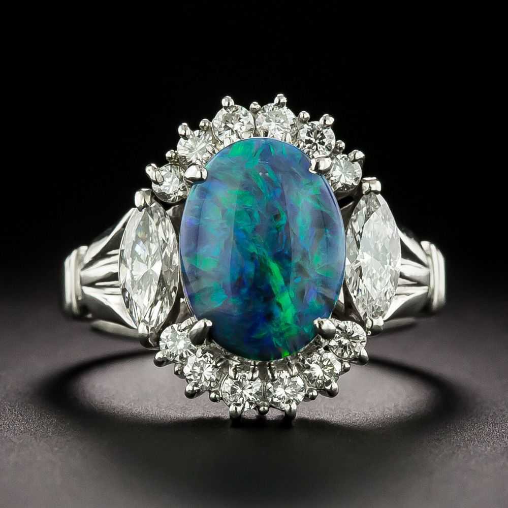 Contemporary Opal and Diamond Ring - image 1