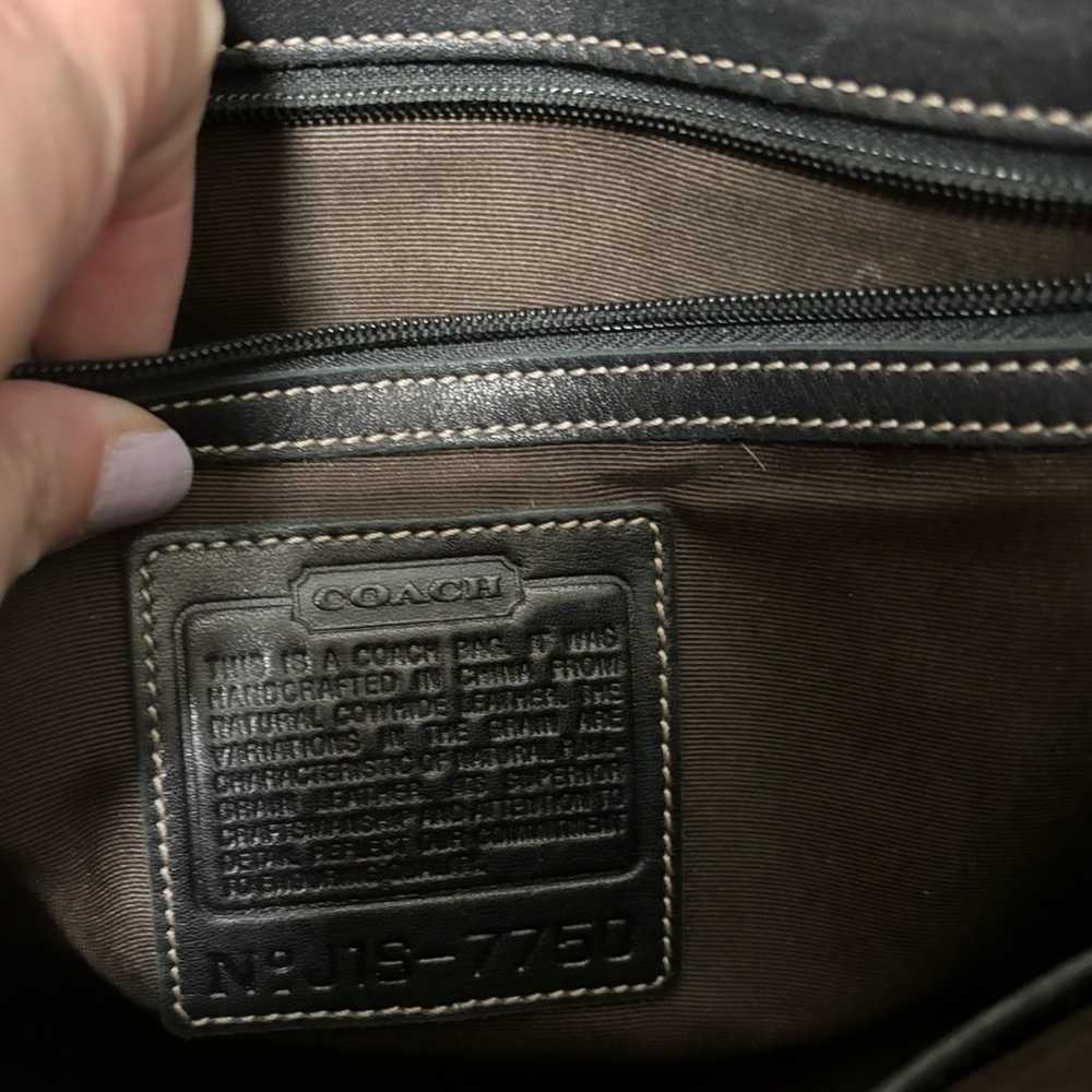 Vintage Coach Black Leather Cross Body Bag No J1S… - image 4