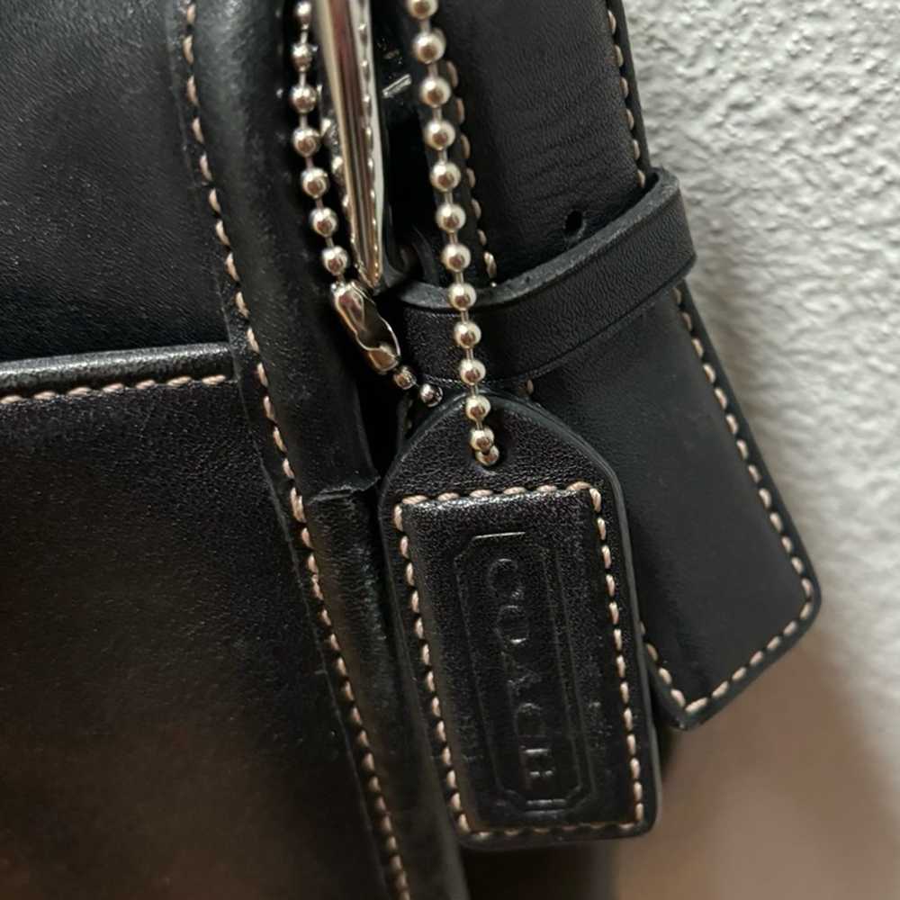 Vintage Coach Black Leather Cross Body Bag No J1S… - image 5