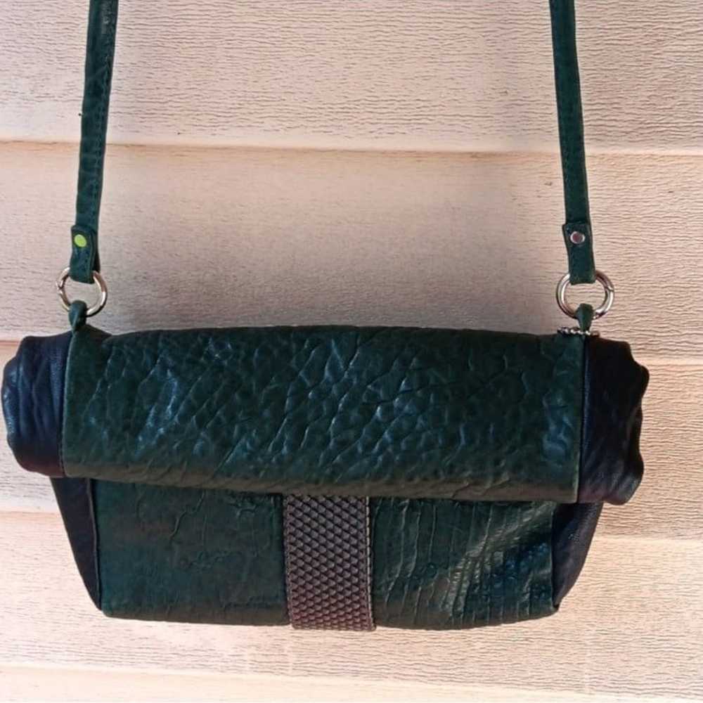 Daniella Lehavi Roll Up Leather Crossbody Bag Gre… - image 2