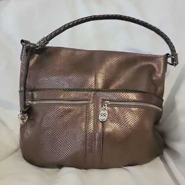 brighton leather purse faux snakeskin shoulder bag