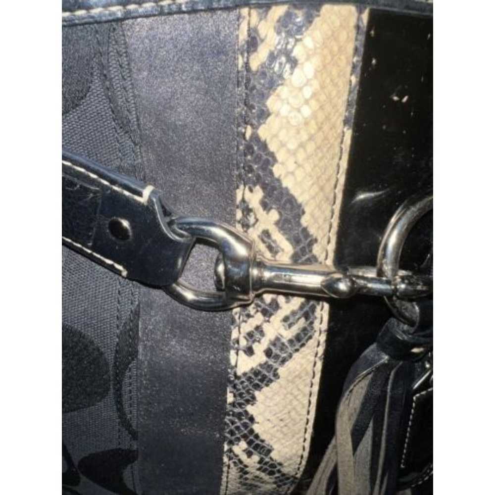 COACH HAMPTONS BLACK SIGNATURE C PYTHON STRIPE BO… - image 3