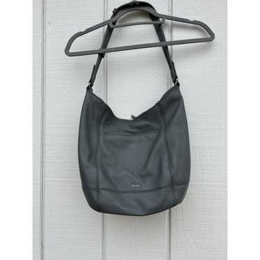 The Sak Sequoia Hobo Bag, Slate Gray Leather, Zip… - image 1