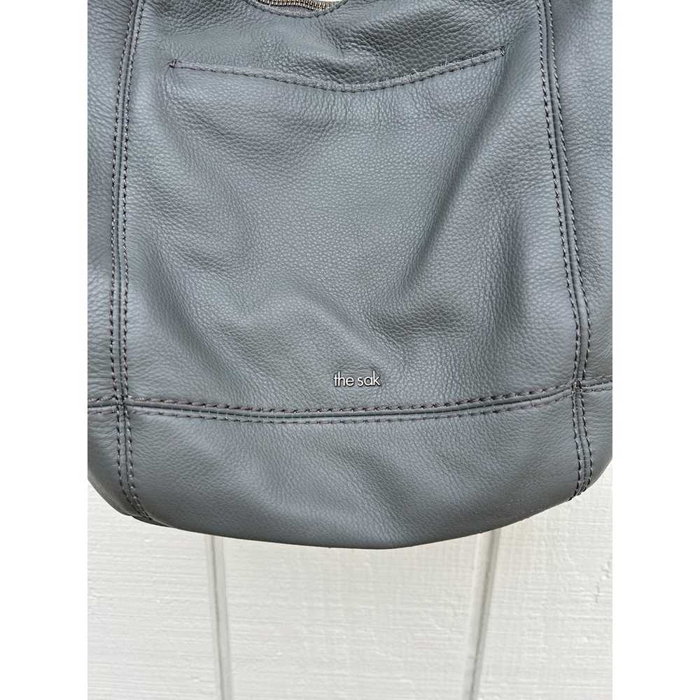 The Sak Sequoia Hobo Bag, Slate Gray Leather, Zip… - image 5