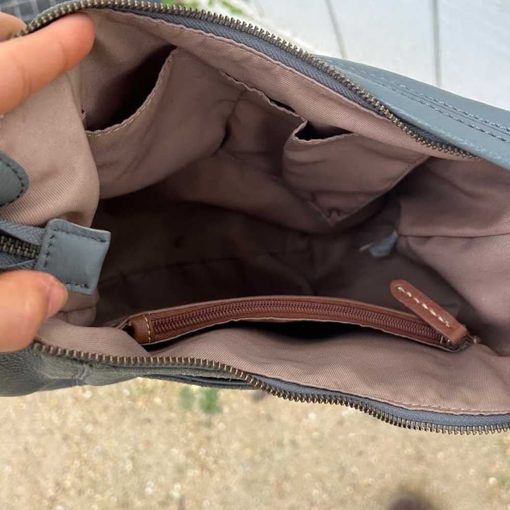 The Sak Sequoia Hobo Bag, Slate Gray Leather, Zip… - image 6