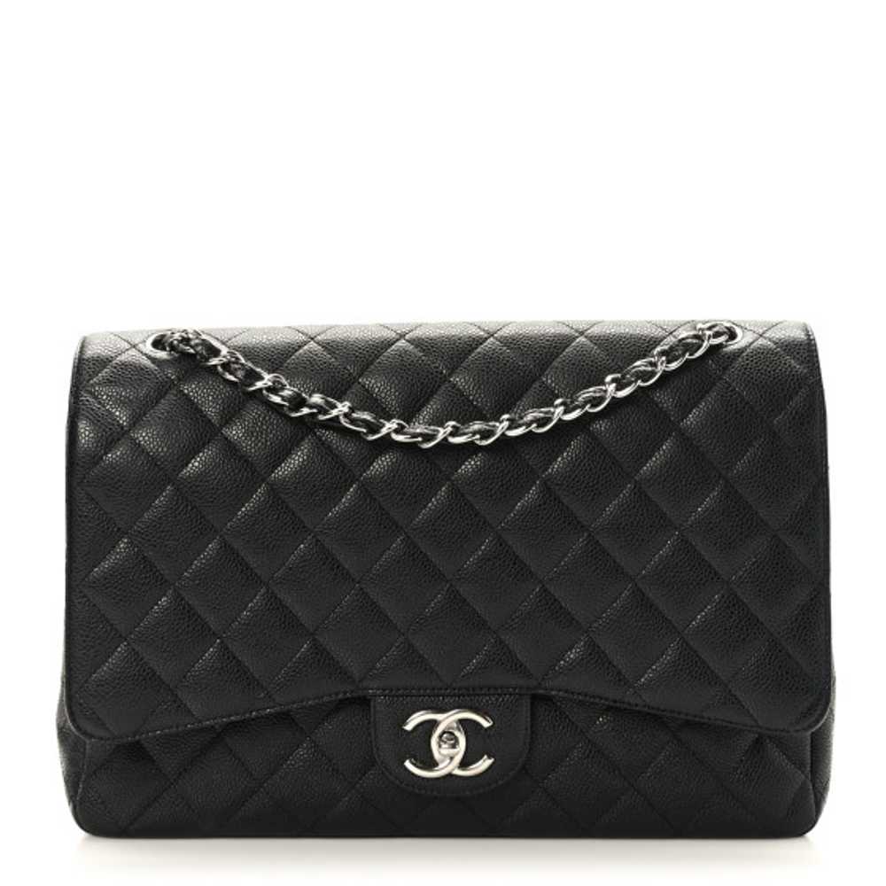 CHANEL Caviar Quilted Maxi Double Flap Black - image 1