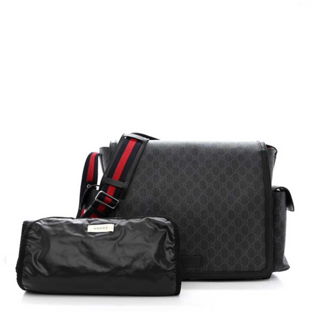 GUCCI GG Supreme Monogram Web Messenger Diaper Ba… - image 1