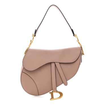 CHRISTIAN DIOR Grained Calfskin Saddle Bag Fard - image 1