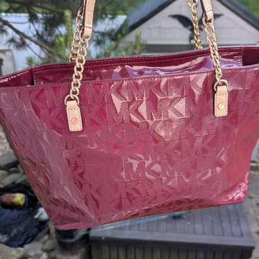 EUC Michael Kors Genuine Patent Leather Tote Shop… - image 1