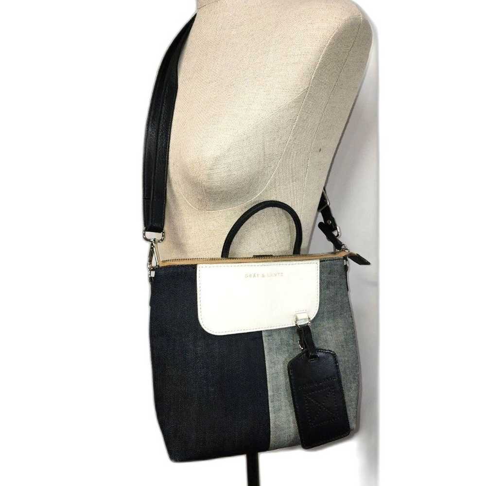 Graf & Lantz Denim Leather Crossbody Bag Shoulder… - image 1