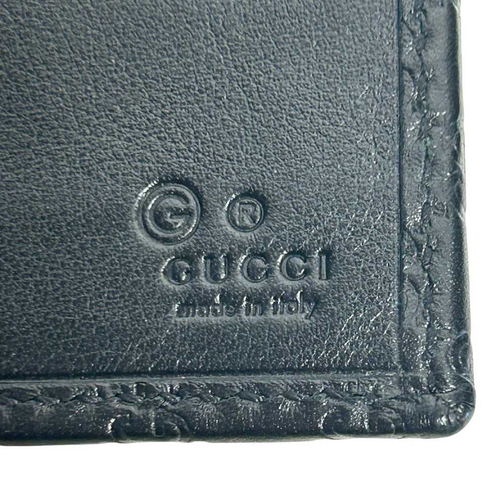 GUCCI/Bifold Wallet/Monogram/Leather/BLK/ - image 5