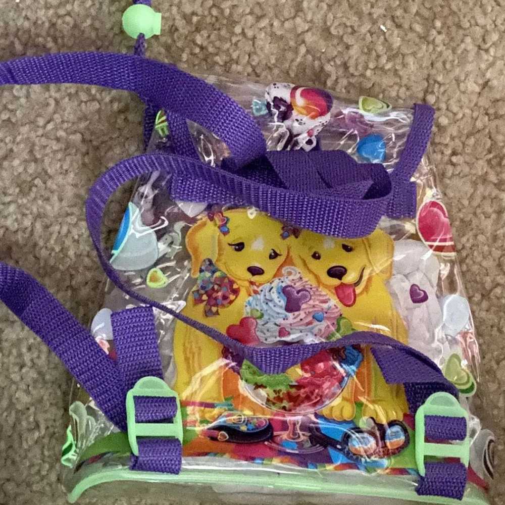 Rare Vintage Lisa Frank Clear Vinyl Backpack Glow… - image 11