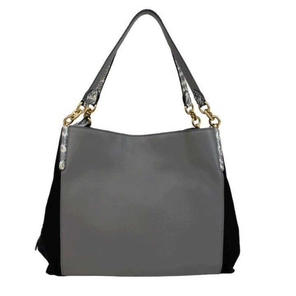 Coach Dalton 31 Exotic Colorblock Black Gray Leat… - image 2