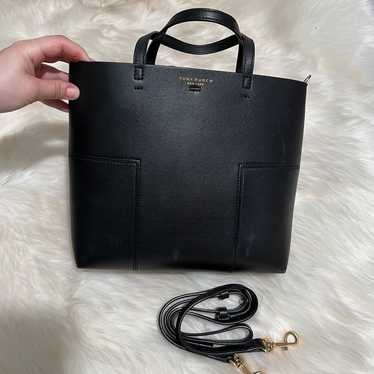 Tory Burch black classic leather satchel