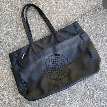 tory burch leather tote bag - image 1