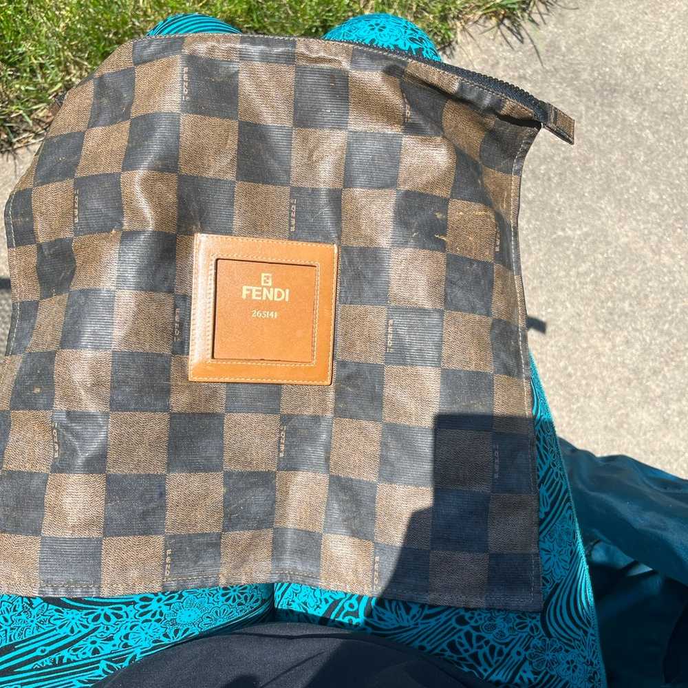 FENDI Checkered Flat Bag Pouch 265141 - image 2