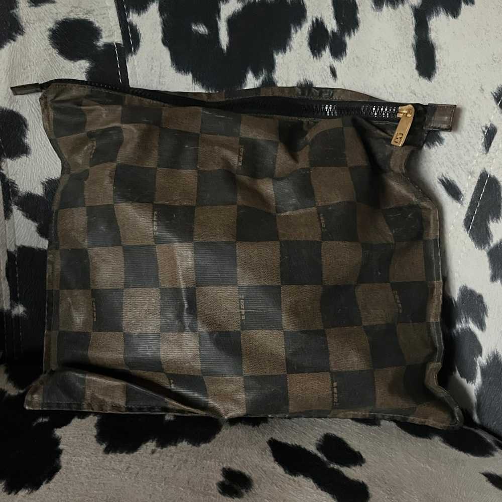 FENDI Checkered Flat Bag Pouch 265141 - image 7