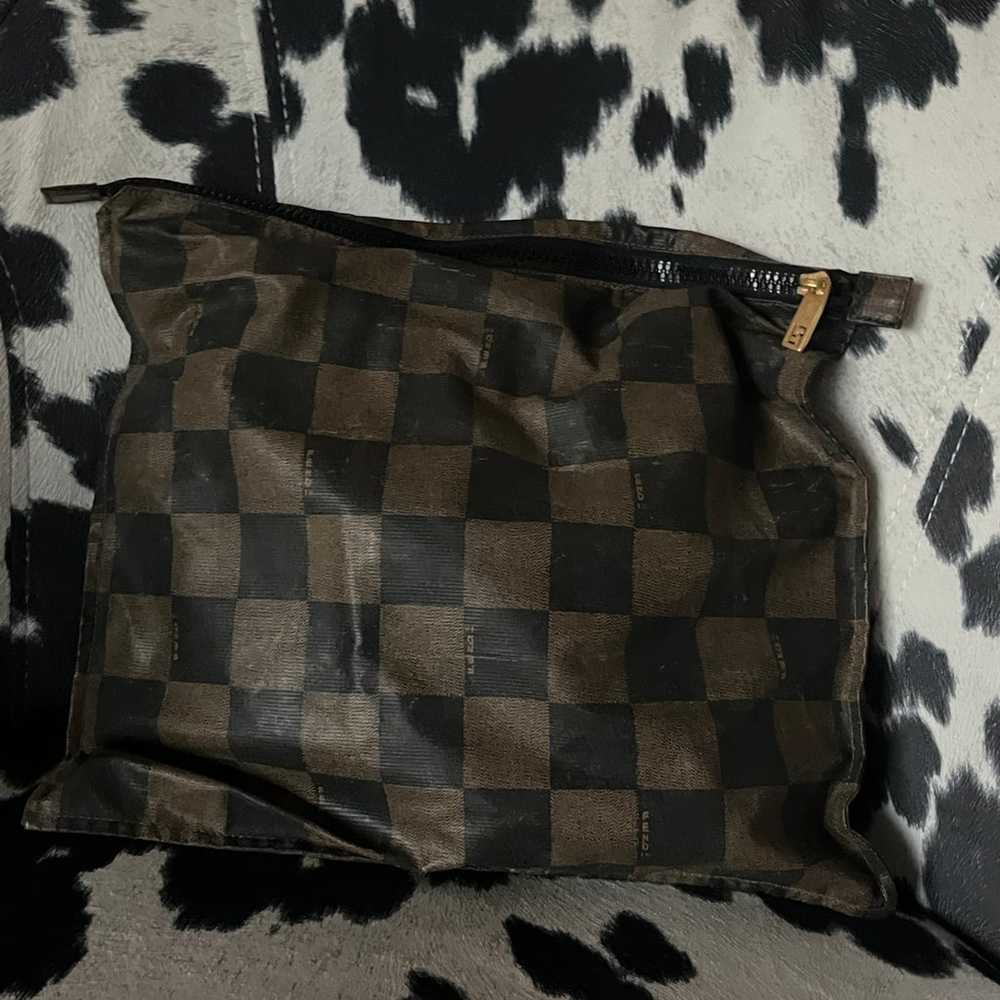 FENDI Checkered Flat Bag Pouch 265141 - image 8