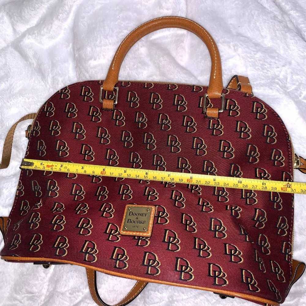 Dooney Bourke DB Logo Fabric Zip Zip Dome Satchel… - image 11