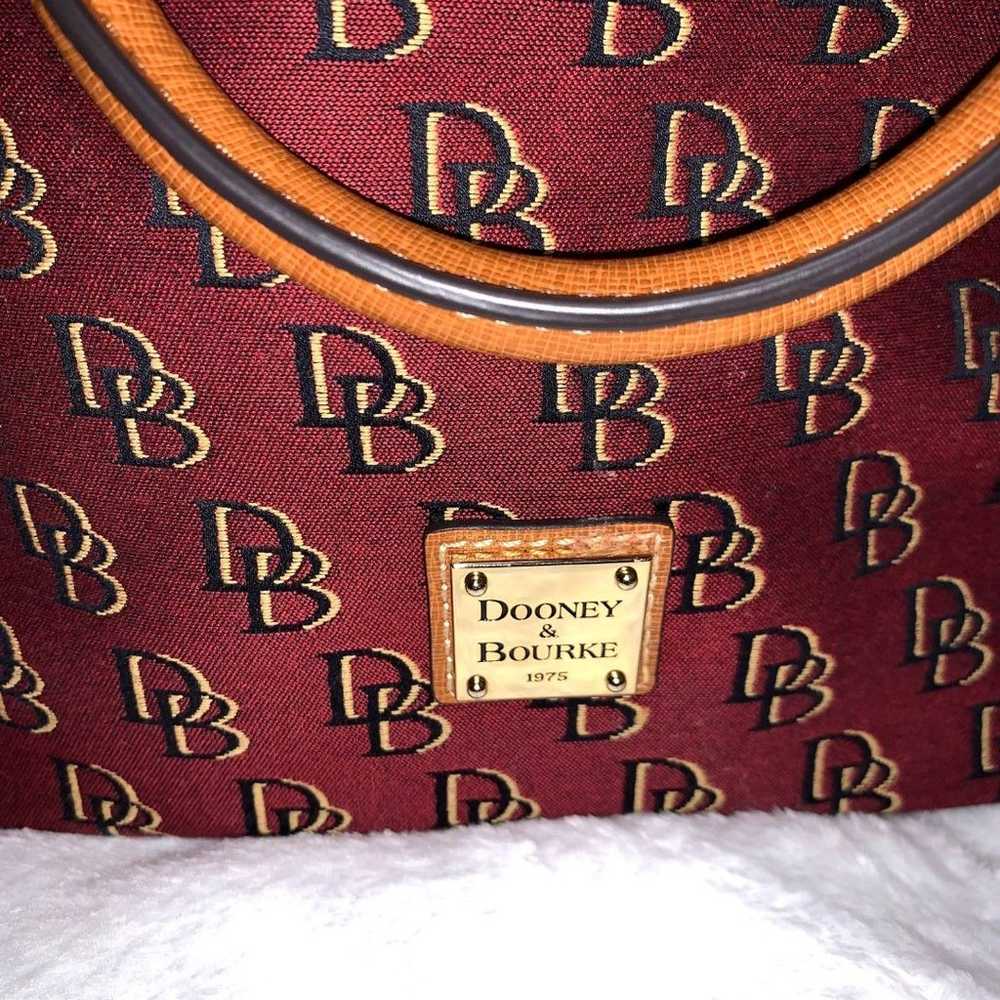 Dooney Bourke DB Logo Fabric Zip Zip Dome Satchel… - image 8