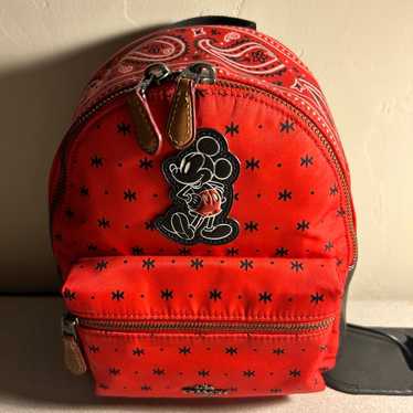 New Coach Red Mickey Mouse Mini Backpack