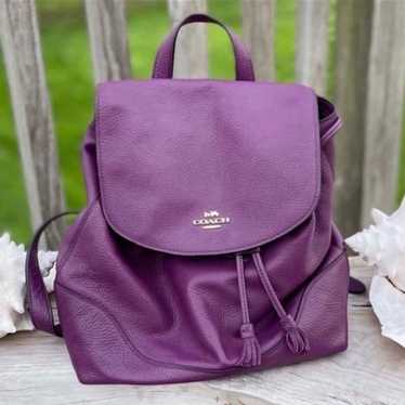 Coach Purple Leather Backpack